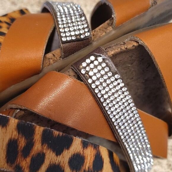 2 Pairs Strappy Rhinestones & Animal Print Sandals Size 7.5 Bundle - Picture 16 of 16